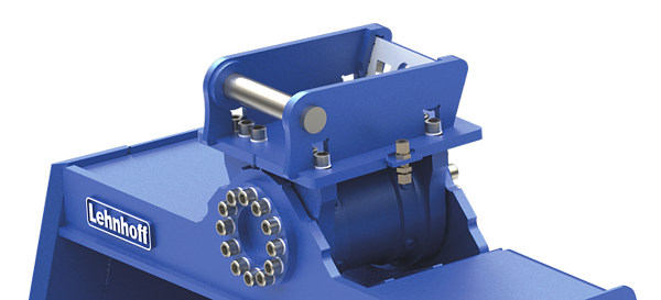 Schwenkantrieb mit hydraulischem Drehmotor (M)
